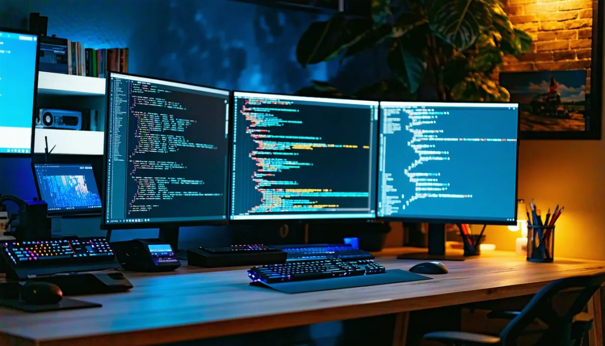 Developer workstation with Linux, code editor and Docker